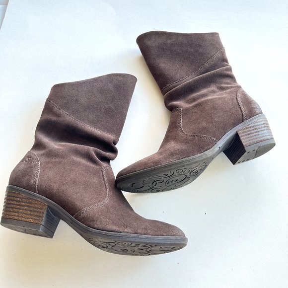 Josef Seibel Brown‎ Suede Side Zipped Riding Boots Womens Size 36 US Sz 6 Heeled - Picture 1 of 8